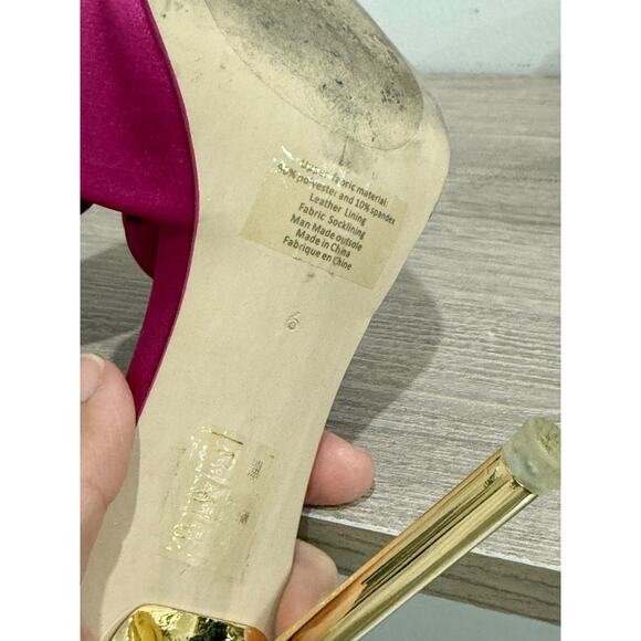 Jeffrey Campbell Bow-Down Slip On Pin-Heeled Mules Fuchsia Women's Size 6 - Picture 6 of 7